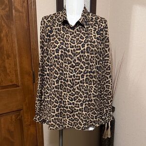 H & M Leopard Print Women's Top - L